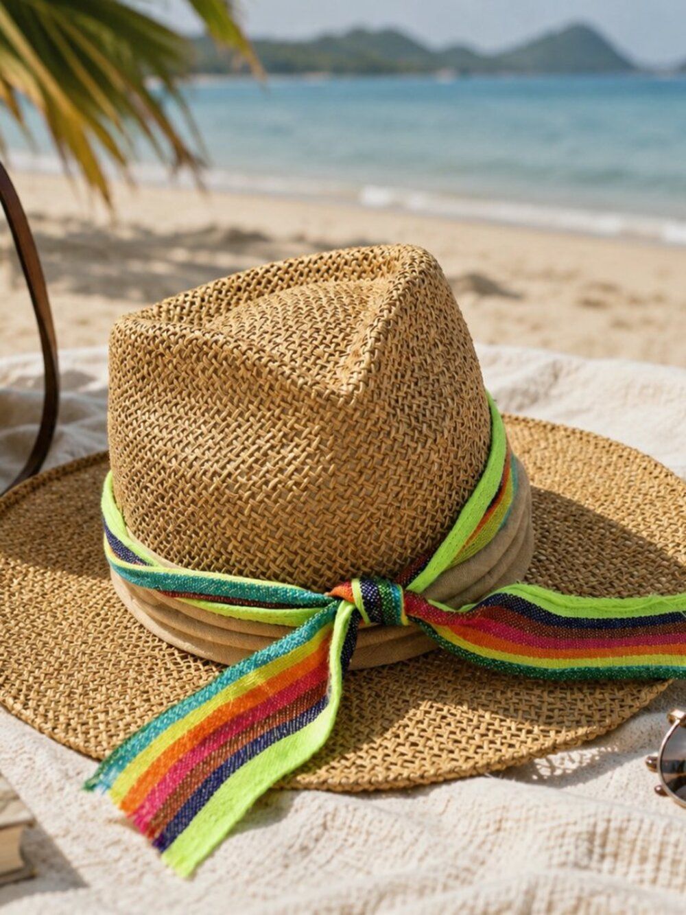 Billie Ross of the Palm Beaches Vintage Straw Sun Hat Size Large Made In Canada
